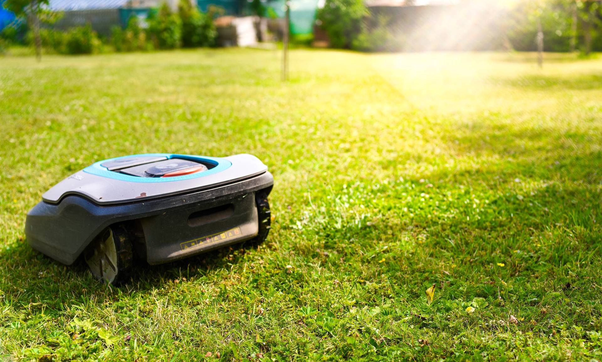 Rasenroboter im Einsatz auf Gartenrasen | Enthärtungsanlage

